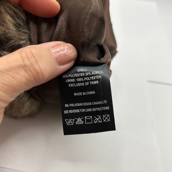 Philhobar Faux Fur Golf Club Cover w Leather Ties 13 x 7 w Brown Satin Lining - Picture 3 of 10